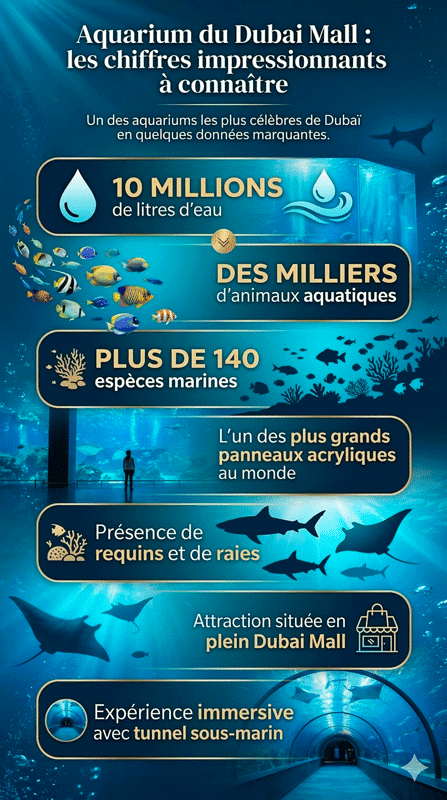 Chiffres de l'aquarium du Dubai Mall