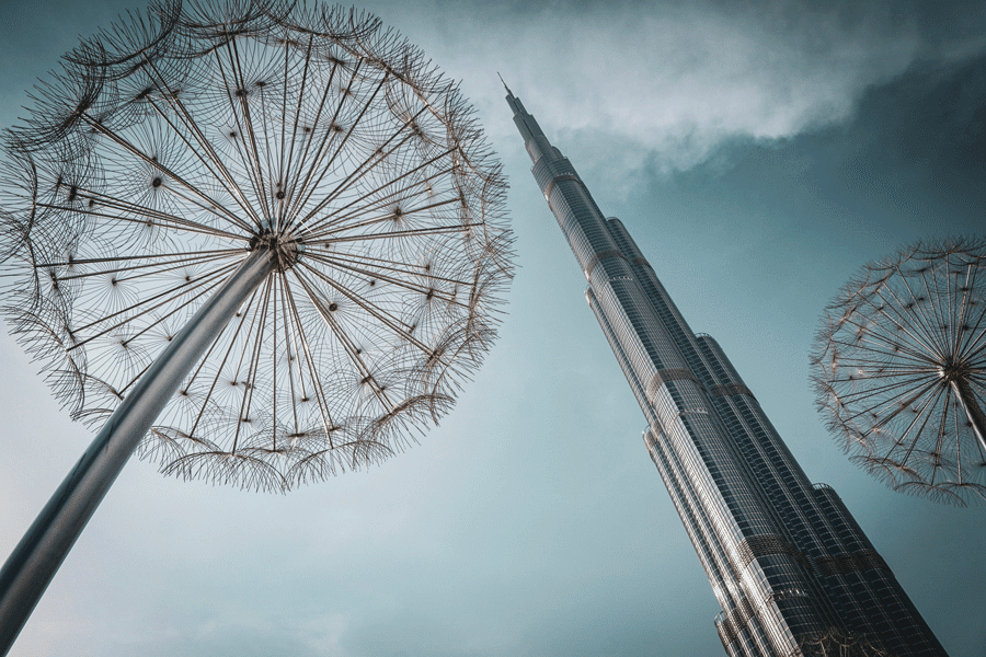 Au pied du Burj Khalifa Dubai