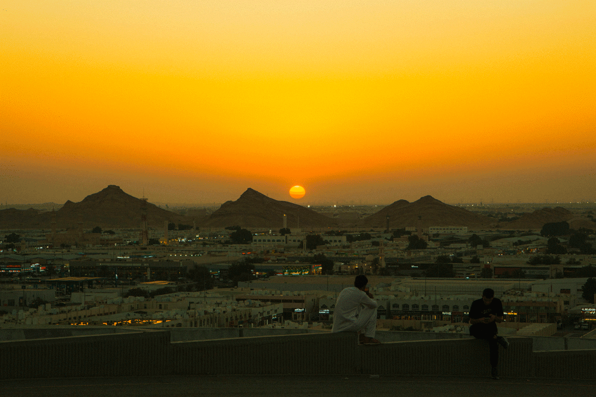 Coucher de soleil après un roadtrip de Dubai à Al Ain
