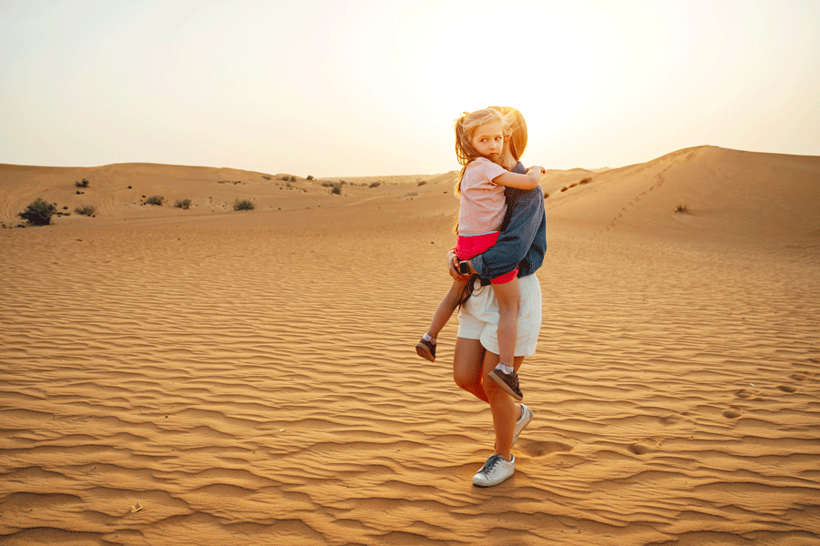 Famille en vacances à Dubaï