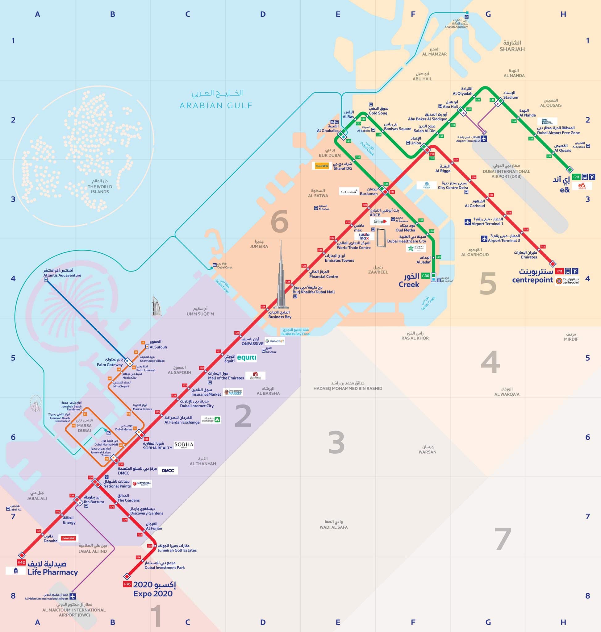 se déplacer à Dubai avec le plan du réseau RTA